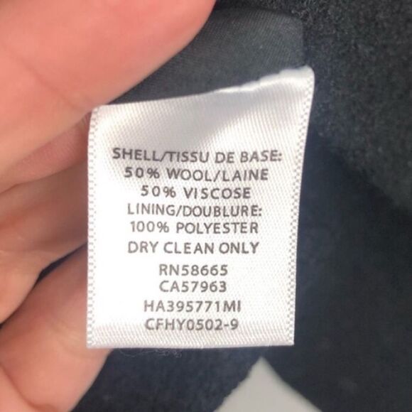 HALOGEN | Wool Blend Moto Coat Asymmetrical Black - Picture 5 of 5